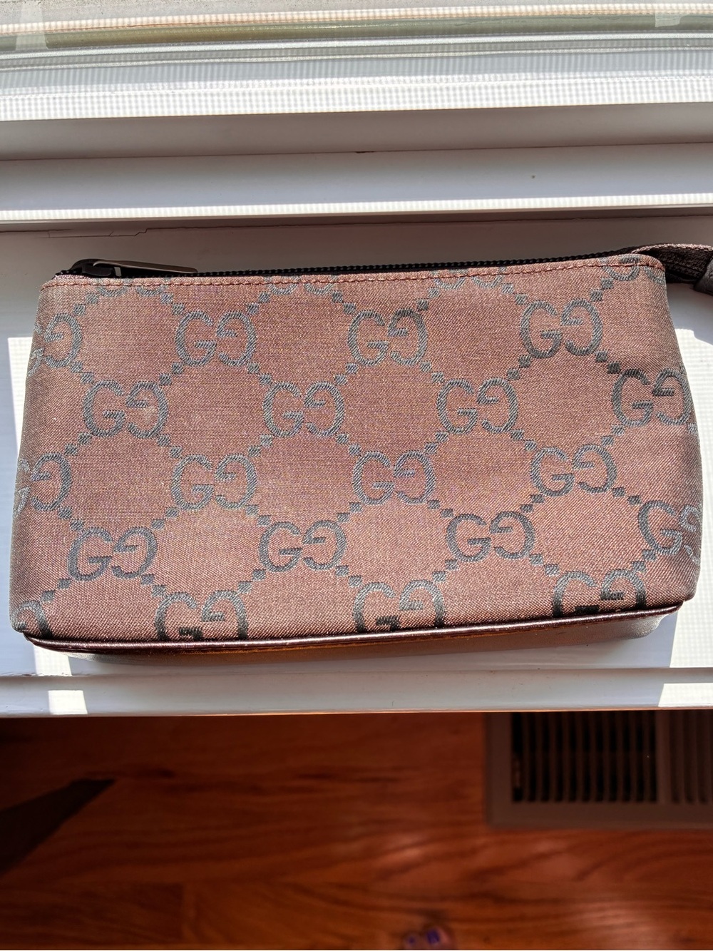 Gucci Brown GG Monogram Cosmetic Pouch